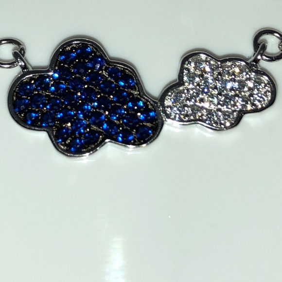 🆕PP 925 Made in Italy AAA Cz Clouds Clavicle 16" - Picture 5 of 6